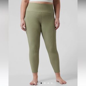 Brand New/NWT Athleta Elation Rib Tight/Leggings (3X/Eucalyptus Olive)